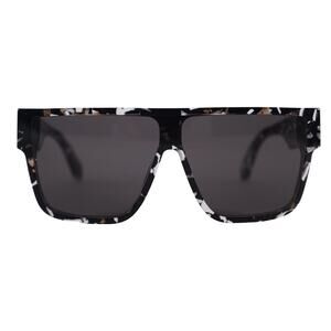 Off-White SYRACUSE Shield Sunglasses - Havana Black / Dark Grey - NWT